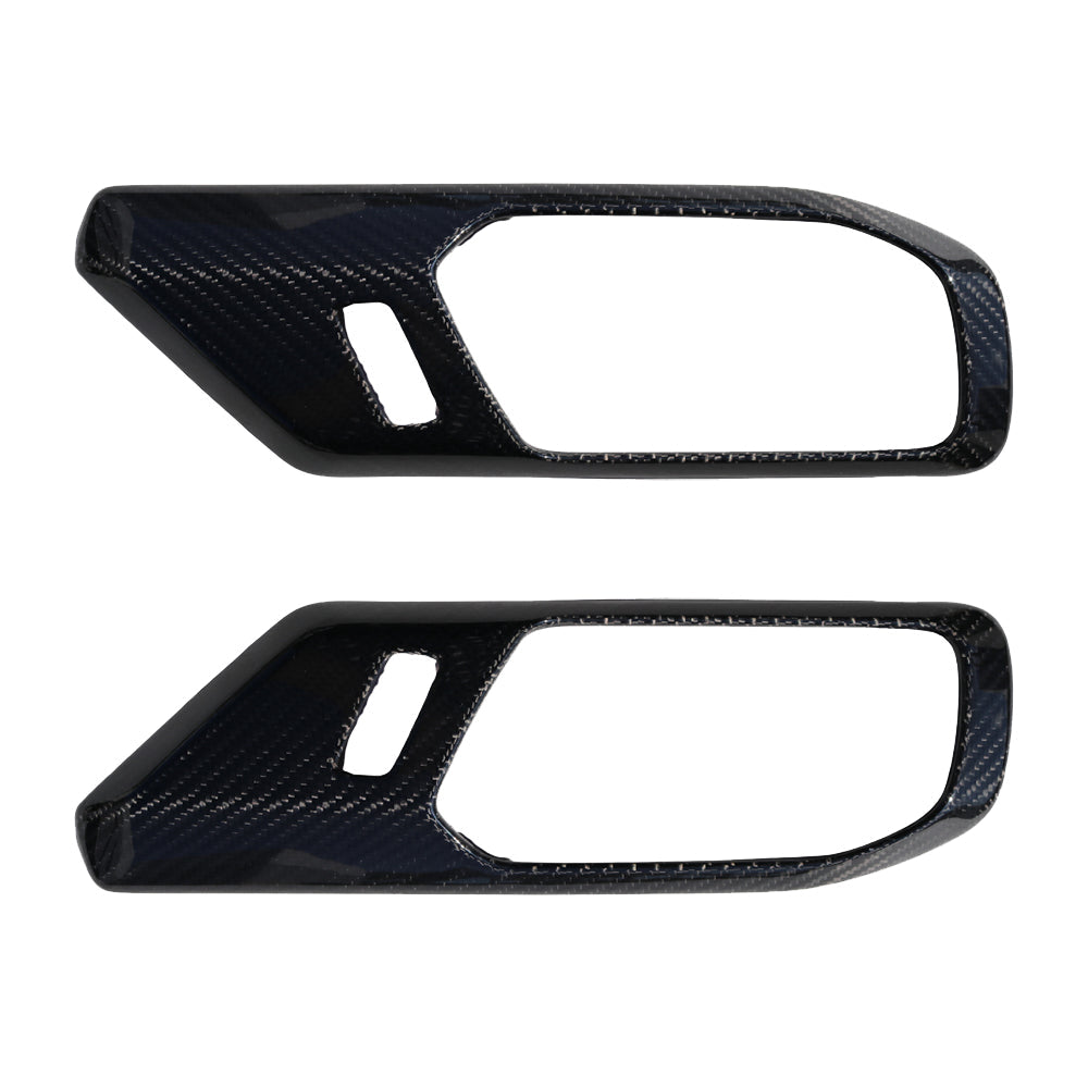 Gloss Dry Carbon Fiber Front Inner Door Handle Cover Trim For 21-25 Ford Bronco