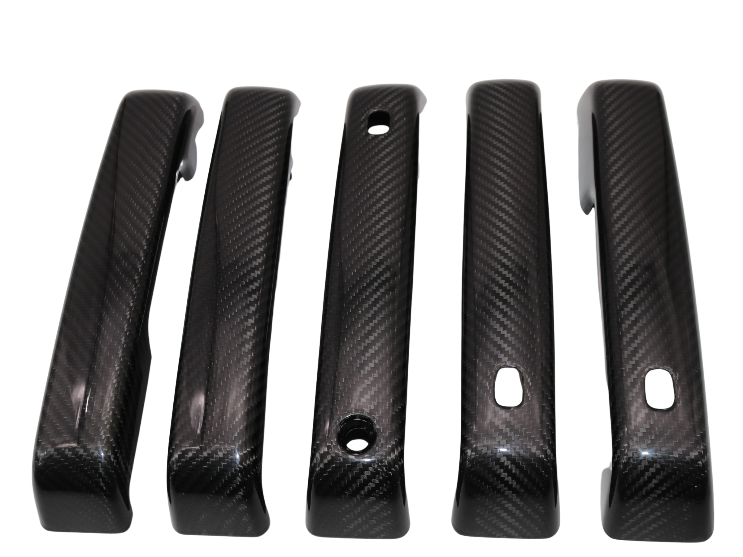 COBRA-TEK 5pc Real Dry Carbon Fiber Exterior Door Handle Cover Trim (Gloss) for 2021-2025 Ford Bronco 4-Door