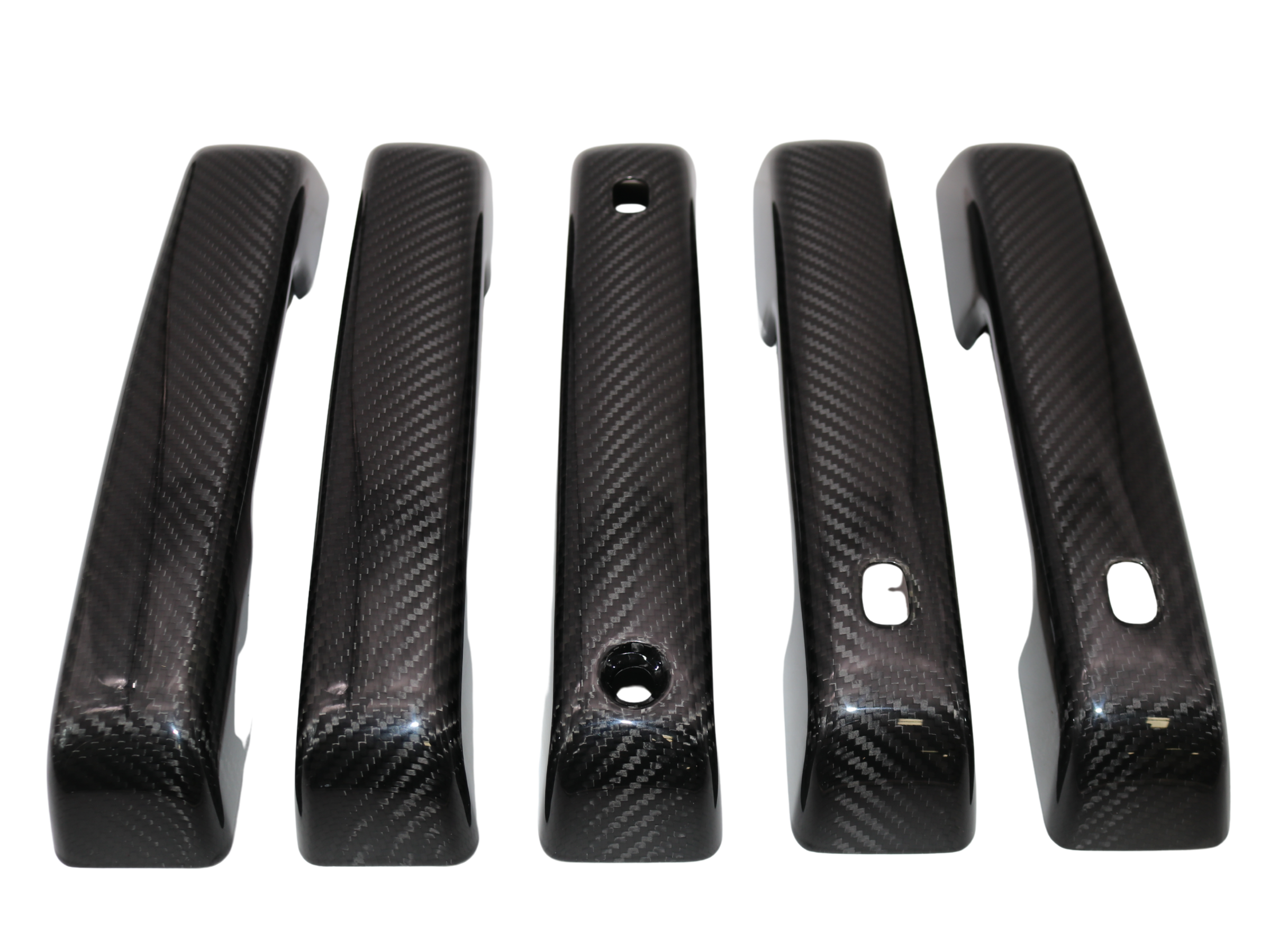 Door Handle Cover Trims For 21-25 Ford Bronco Gloss Black Dry Carbon Fiber 5 PCS