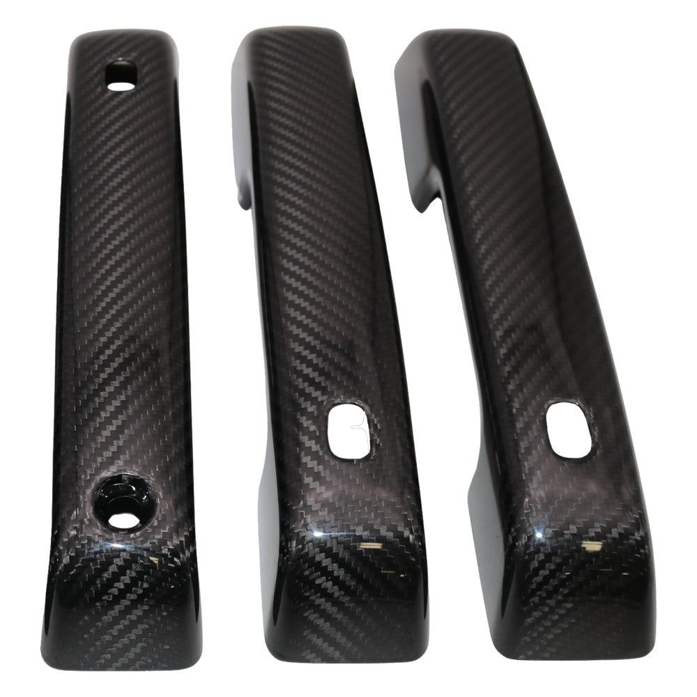 COBRA-TEK 3pc Real Dry Carbon Fiber Exterior Door Handle Cover Trim (Gloss) for 2021-2025 Ford Bronco 2-Door