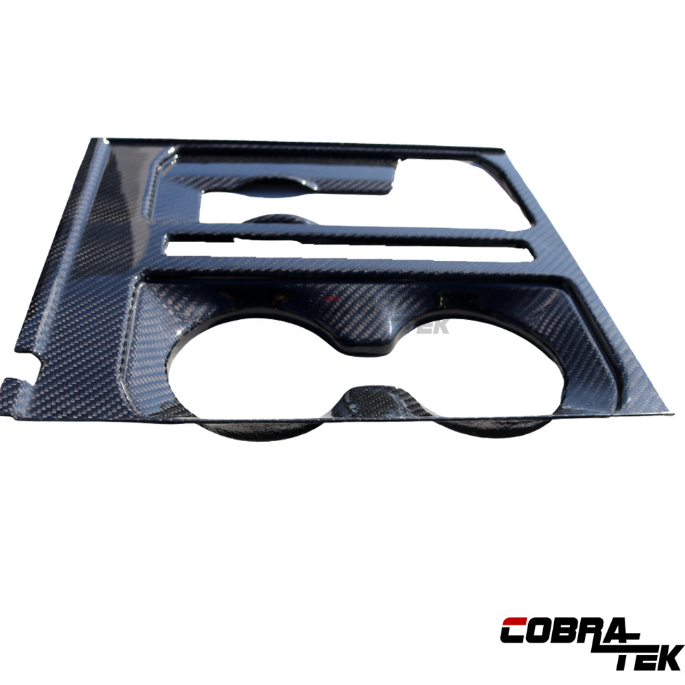 Cobra-Tek Real Carbon Fiber Center Gear Shift Console Cover for 2022–2026 Ford F-150 – Gloss Black Carbon Fiber