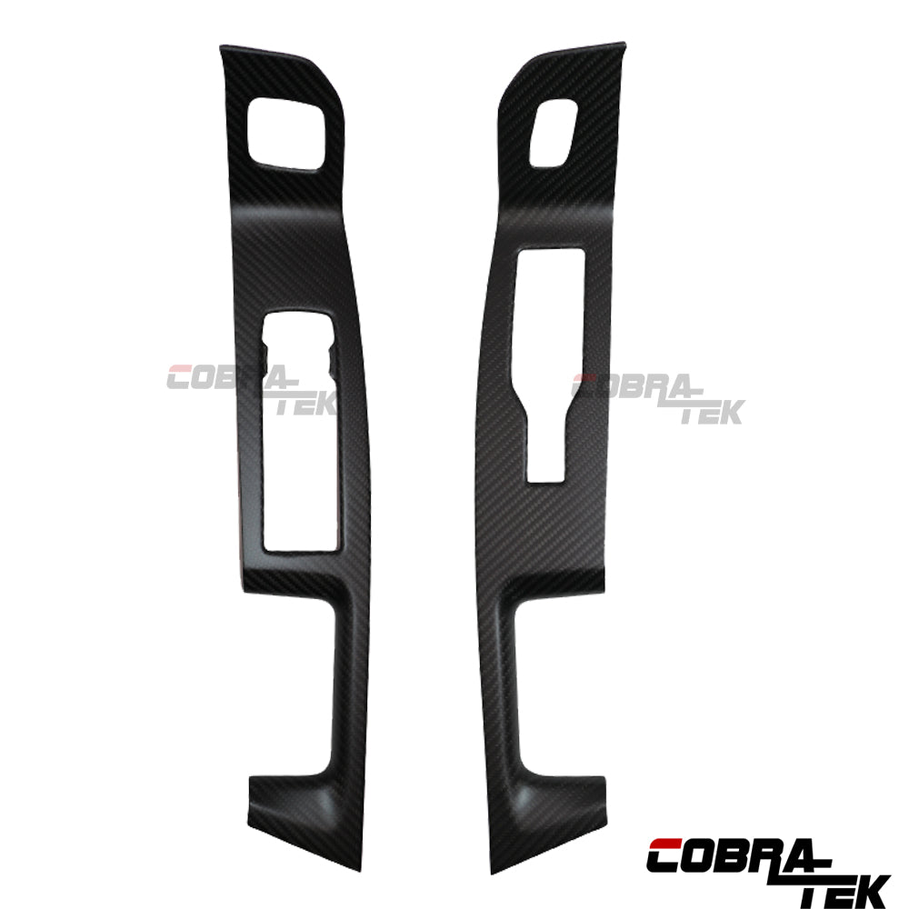 Cobra-Tek Real Dry Carbon Fiber Front Door Window Switch Cover for 2022–2026 Ford F-150 – Matte Black Carbon Fiber (Copy)
