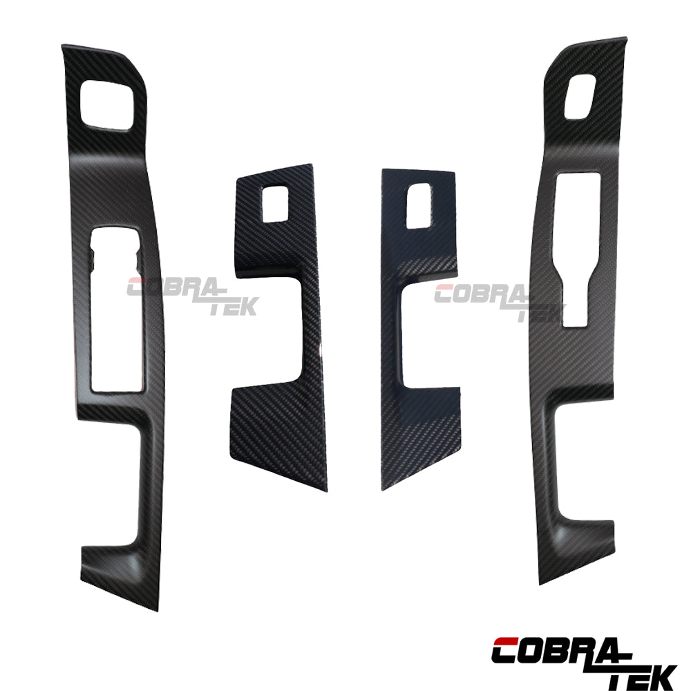 Cobra-Tek Real Dry Carbon Fiber Front & Rear Door Window Switch Cover for 2022–2026 Ford F-150 – Matte Black Carbon Fiber