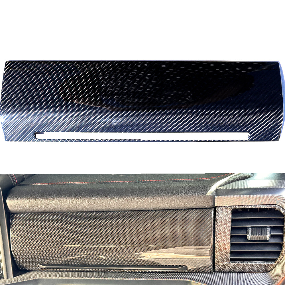 2022-2025 For Ford F150 Real Dry Carbon Fiber Passenger Upper Storage Comparment Box Cover - Matte Black Carbon Fiber