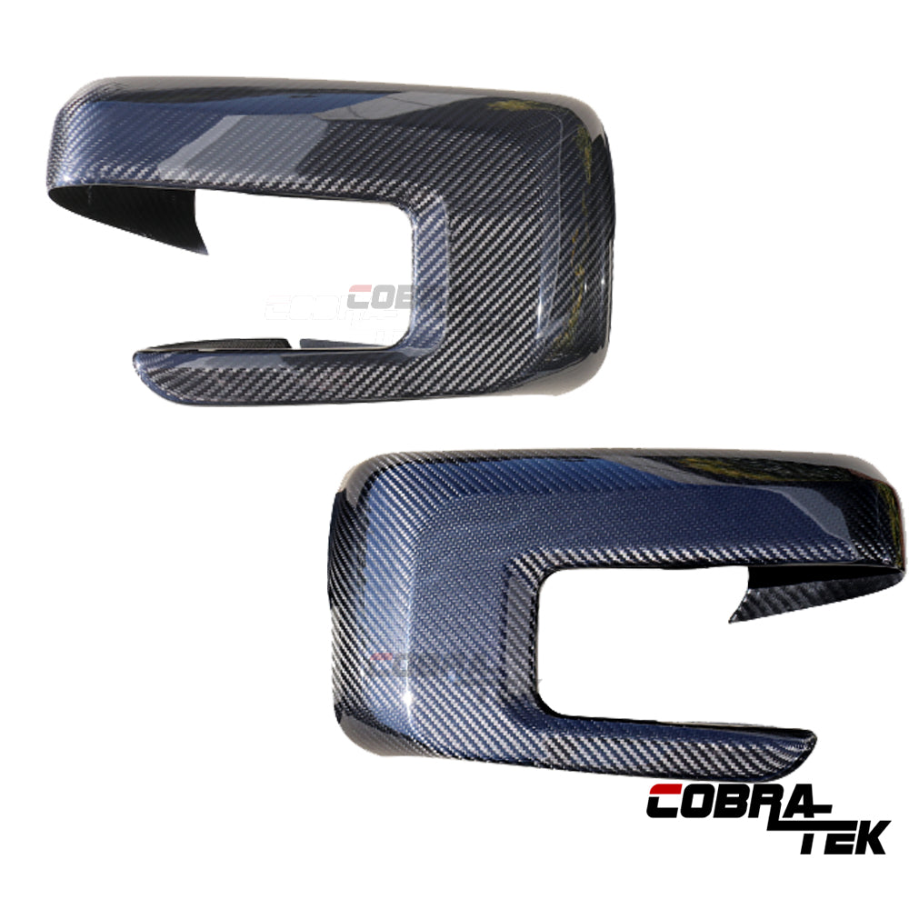 Cobra-Tek Real Carbon Fiber Side Mirror Rear View Mirror Cover Trim for 2022–2025 Ford F150  – Gloss Black Carbon Fiber
