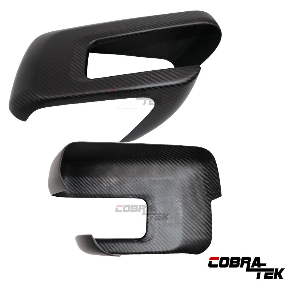 Cobra-Tek Real Carbon Fiber Side Mirror Rear View Mirror Cover Trim for 2022–2025 Ford F150  – Matte Black Carbon Fiber
