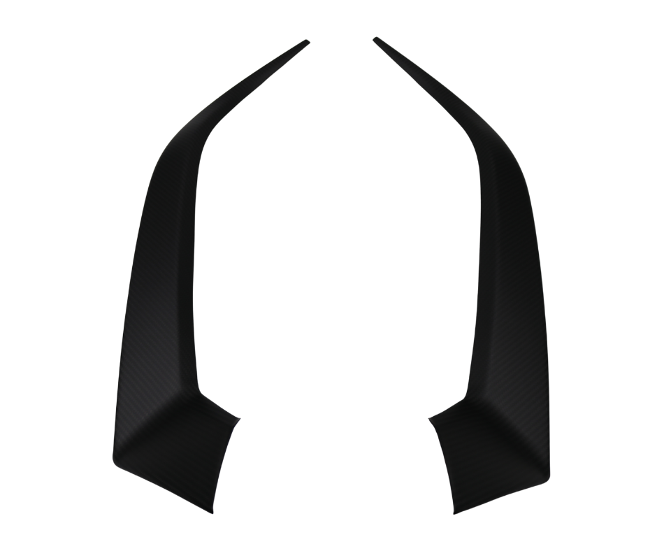 Matte Carbon Fiber Headlight Eyebrow Eyelid Strip Cover Fits 2024+ Ford Mustang