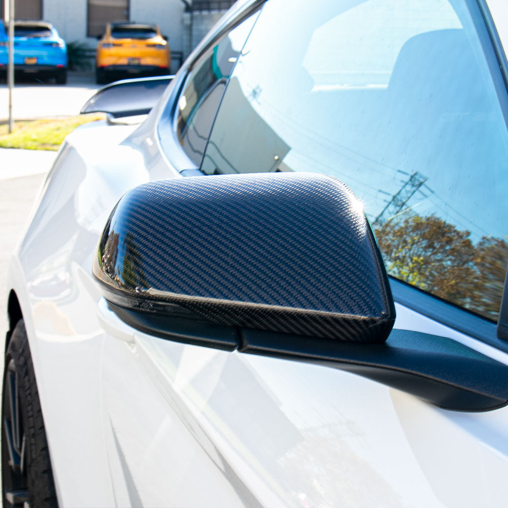 2015-2023 Ford Mustang - Real Carbon Fiber Side View Mirror Cover Replacement (w/ Signal cutout)