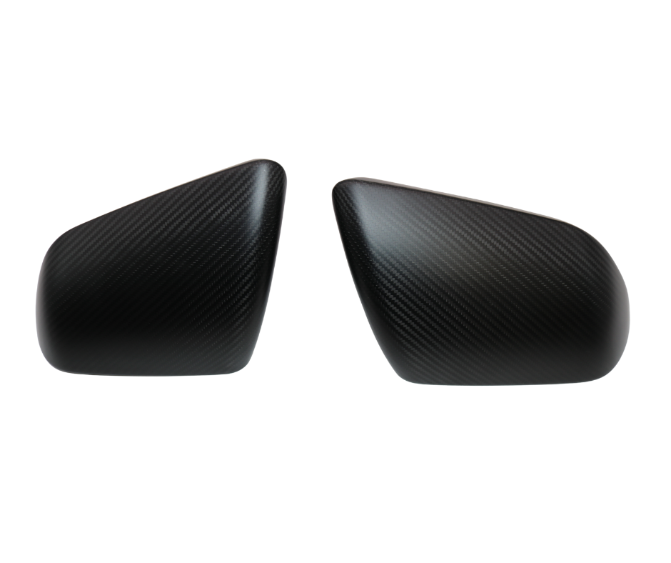 2024 Ford Mustang S650 Real Dry Carbon Fiber Side Mirror Cover - Matt Black Carbon Fiber