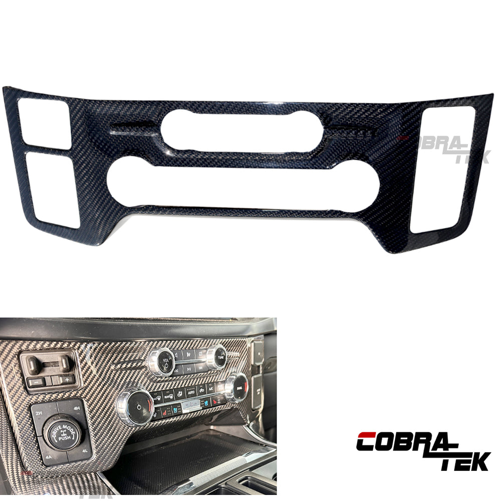 Cobra-Tek Real Dry Carbon Fiber Air Conditioning AC Switch Panel Cover for 2022–2025 Ford F-150 – Matte Carbon Fiber (Copy)