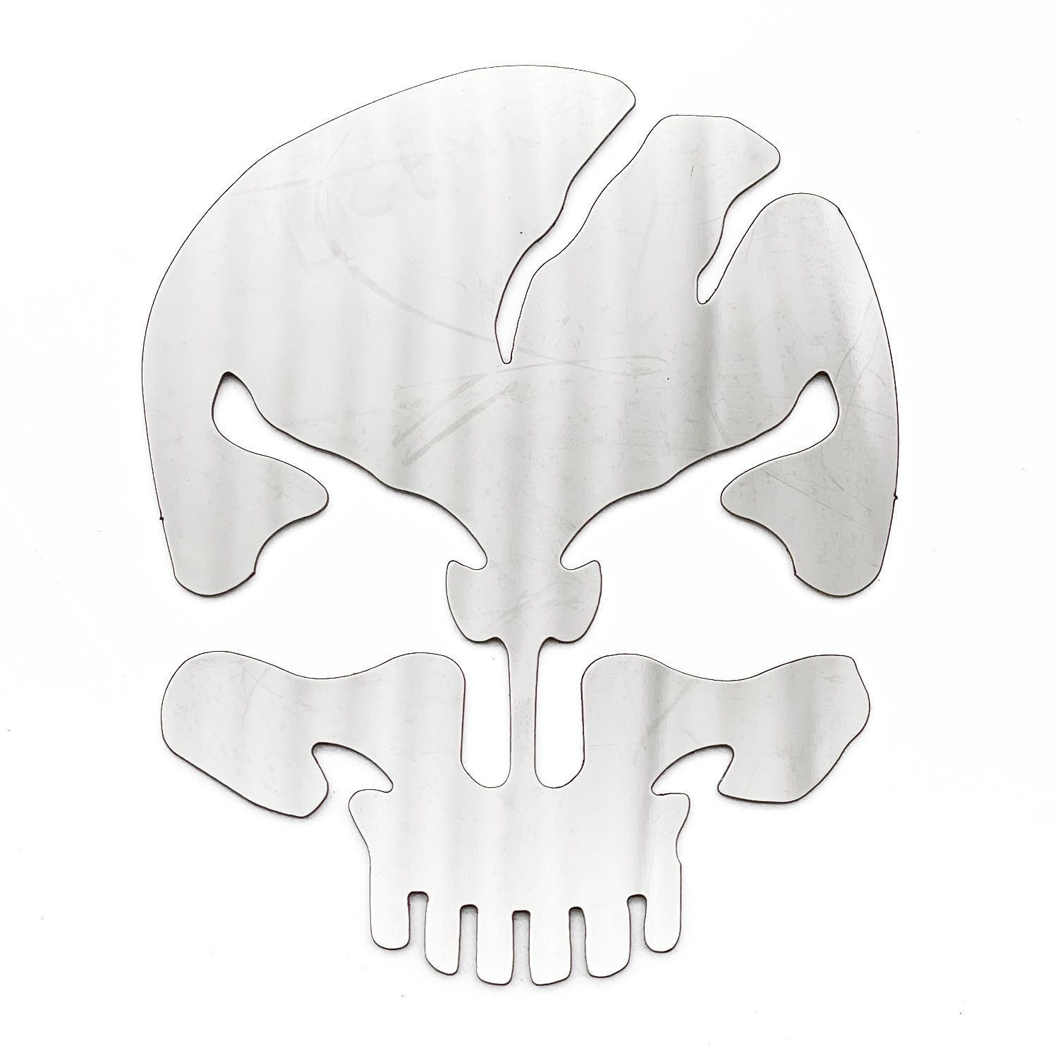 Scar Skull Emblem Badge Decal Sticker 3D Polished Stainless Steel Dual Layer