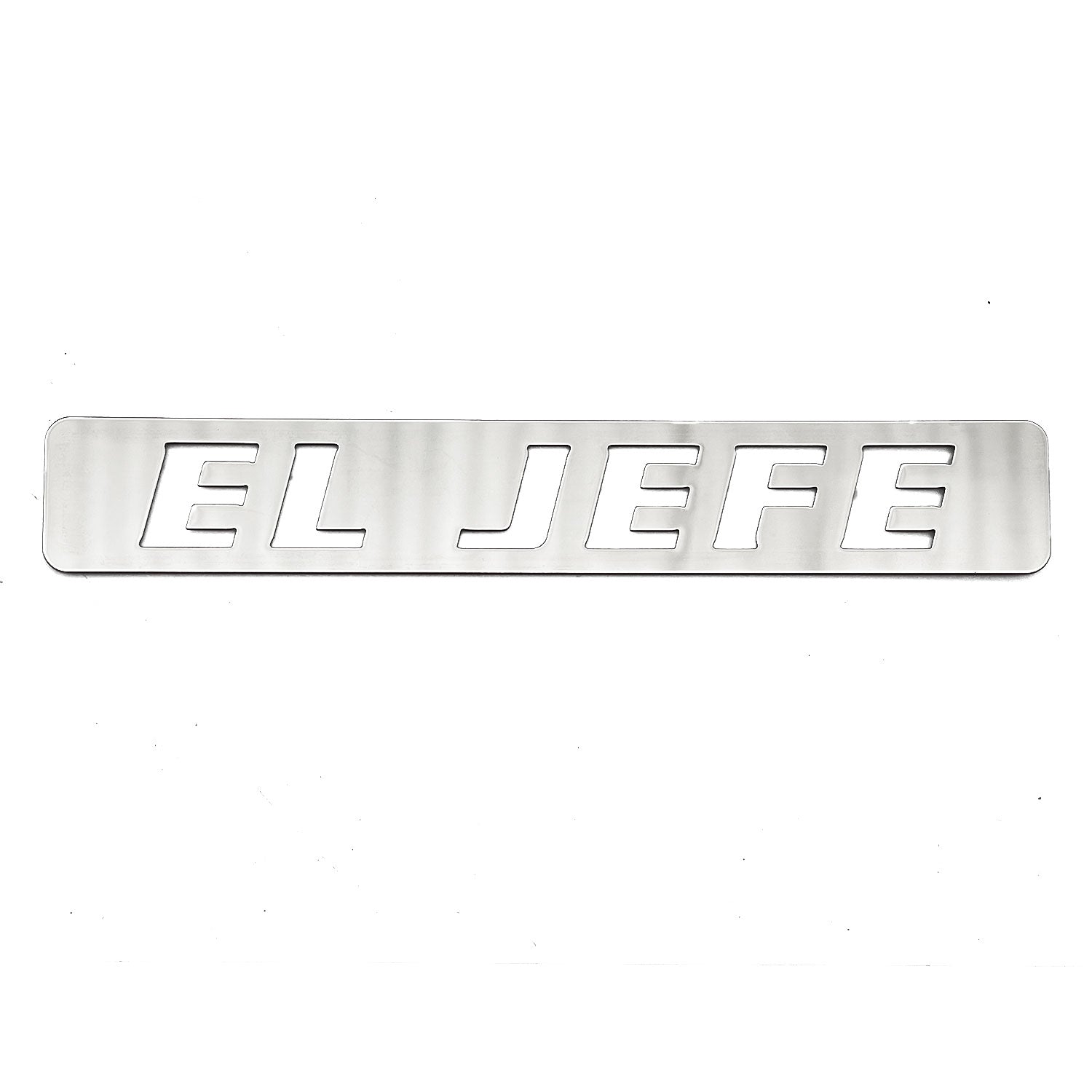 El Jefe "The Boss" Emblem Badge Decal Sticker 3D Cutout Stainless Steel Dual Layer