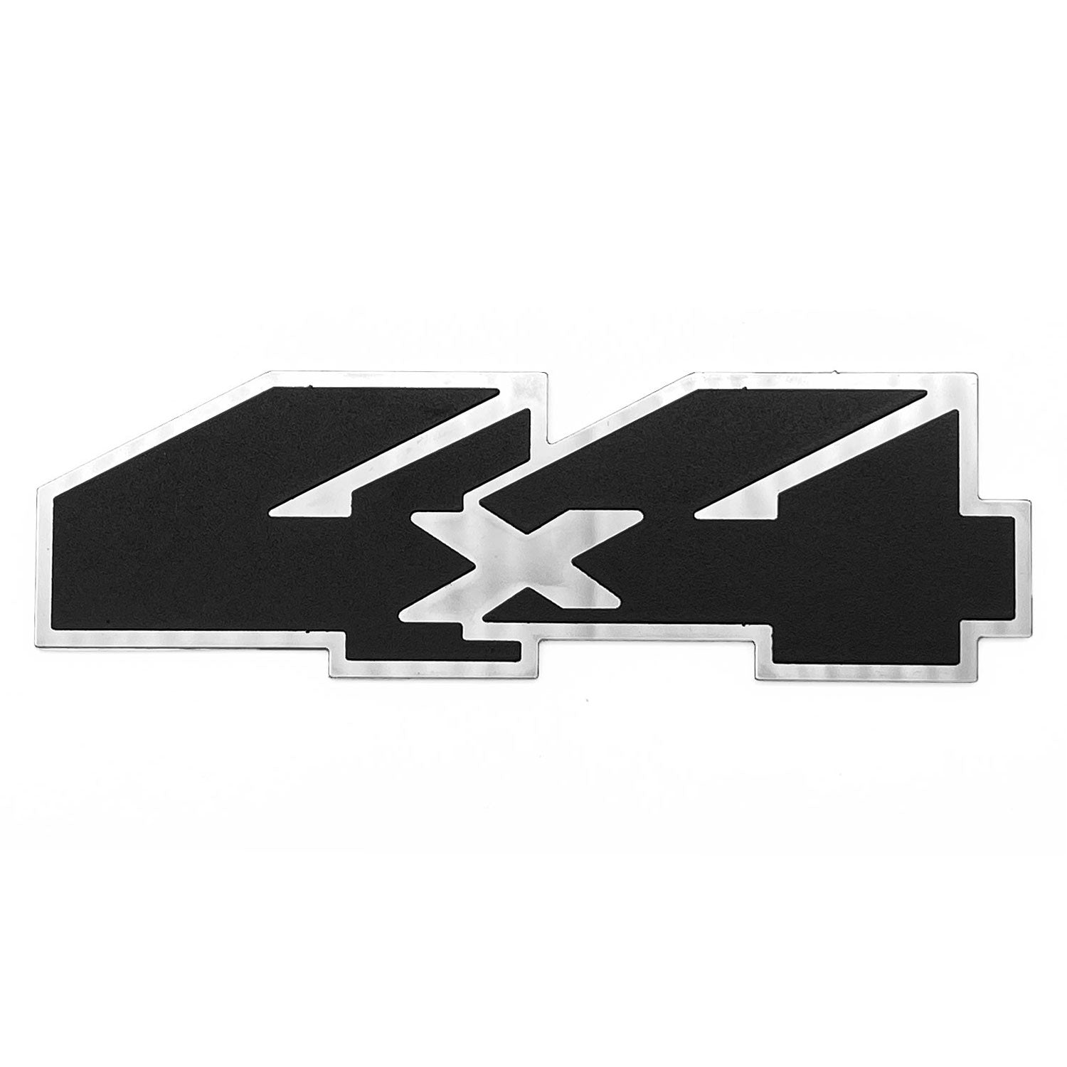 4x4 Black And Polished Emblem Badge Decal Sticker 3D Stainless Steel Dual Layer