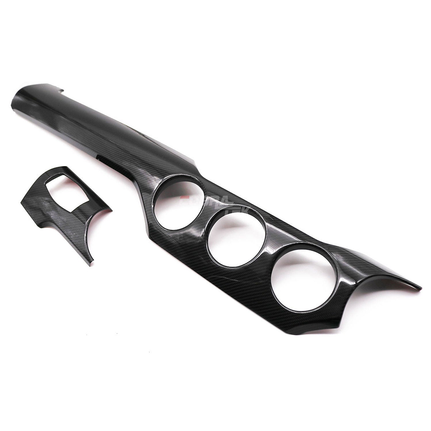 2015-2022 Ford s550 Mustang - Real Carbon Fiber Dashboard 2 PC Center Dash Trim - Performance Pack (3 Holes) - Gloss Black