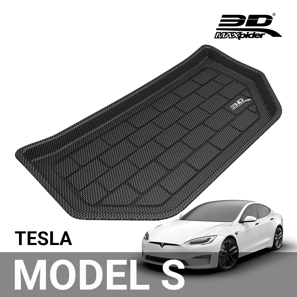3D MAXpider Tesla Model S 2014-2017 Custom Fit All-Weather Cargo Liner Car Trunk Mat (Black)